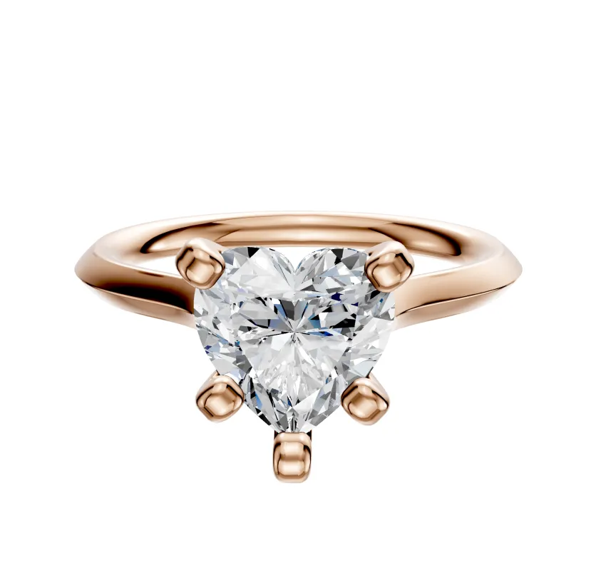14K Rose Gold 4 Prong Cathedral Knife Edge 2.0mm Engagement Ring sold by Promise By Effy