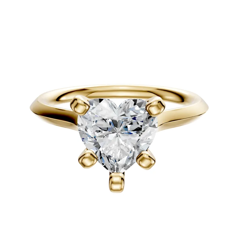 14K Yellow Gold 4 Prong Cathedral Knife Edge 2.0mm Engagement Ring sold by Promise By Effy