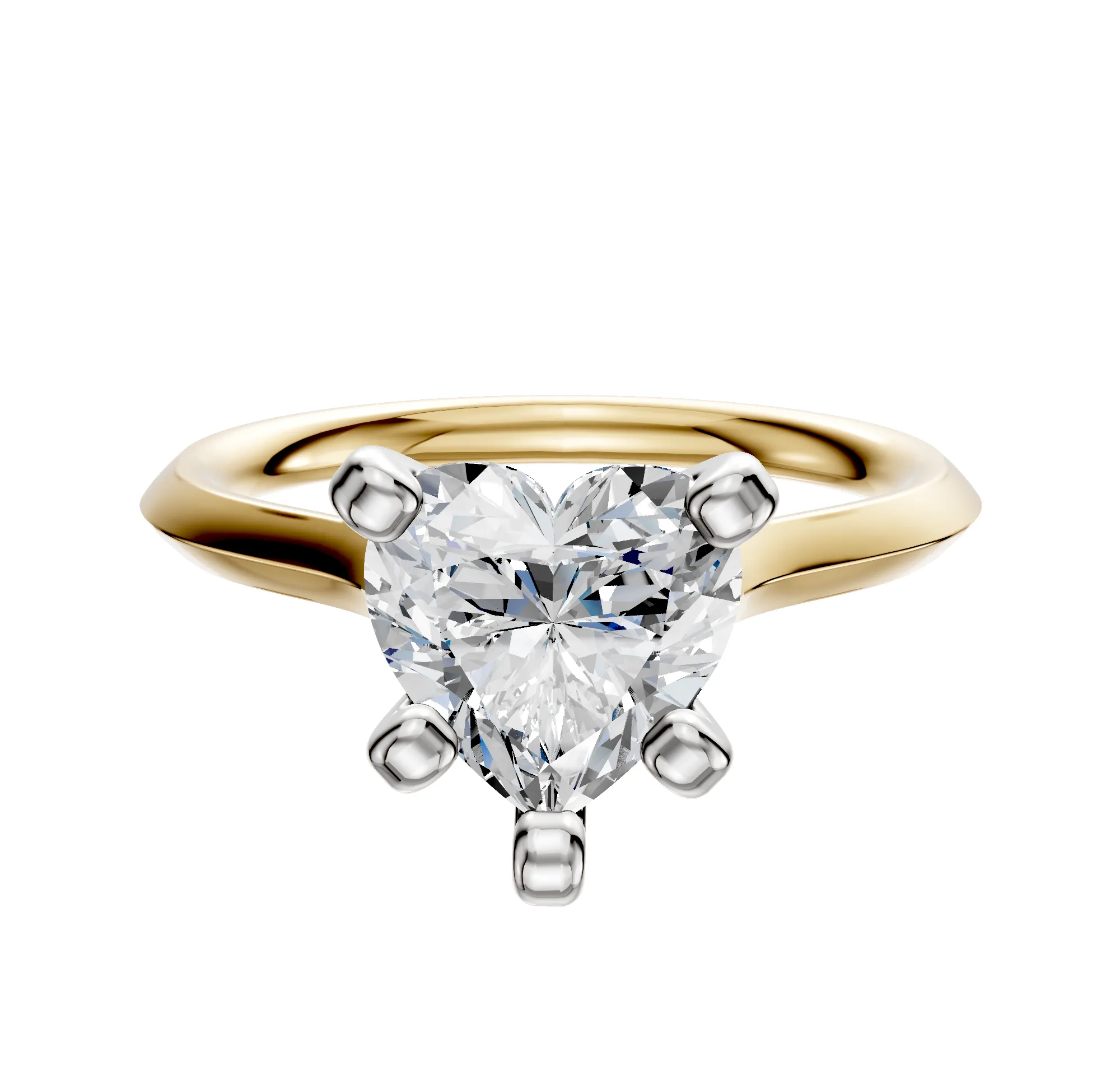 14K Two Tone 4 Prong Cathedral Knife Edge 2.0mm Engagement Ring sold by Promise By Effy