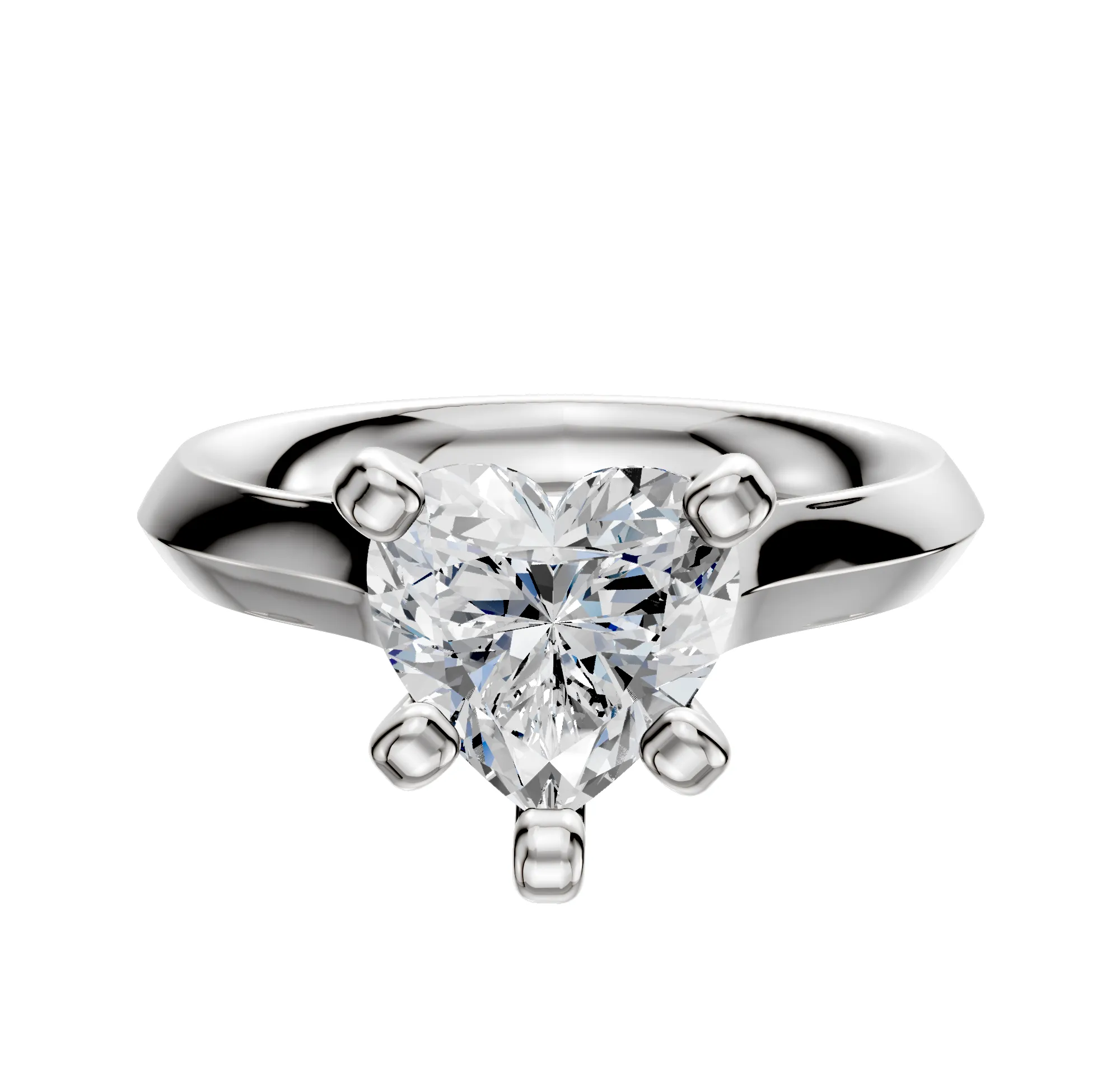 18K White Gold 4 Prong Cathedral Knife Edge 3.0mm Engagement Ring sold by Promise By Effy