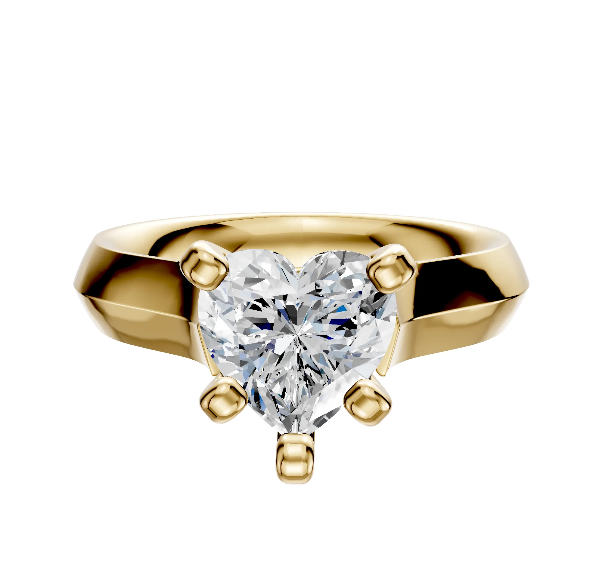 14K Yellow Gold 4 Prong Cathedral Knife Edge 4.0mm Engagement Ring sold by Promise By Effy