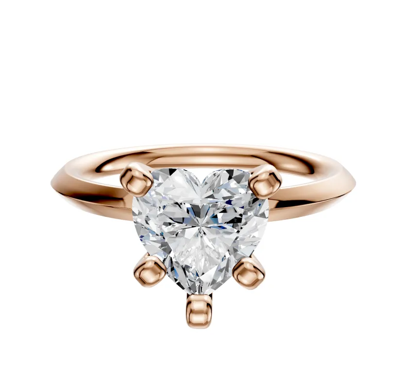 18K Rose Gold 4 Prong Classic Knife Edge 2.0mm Engagement Ring sold by Promise By Effy