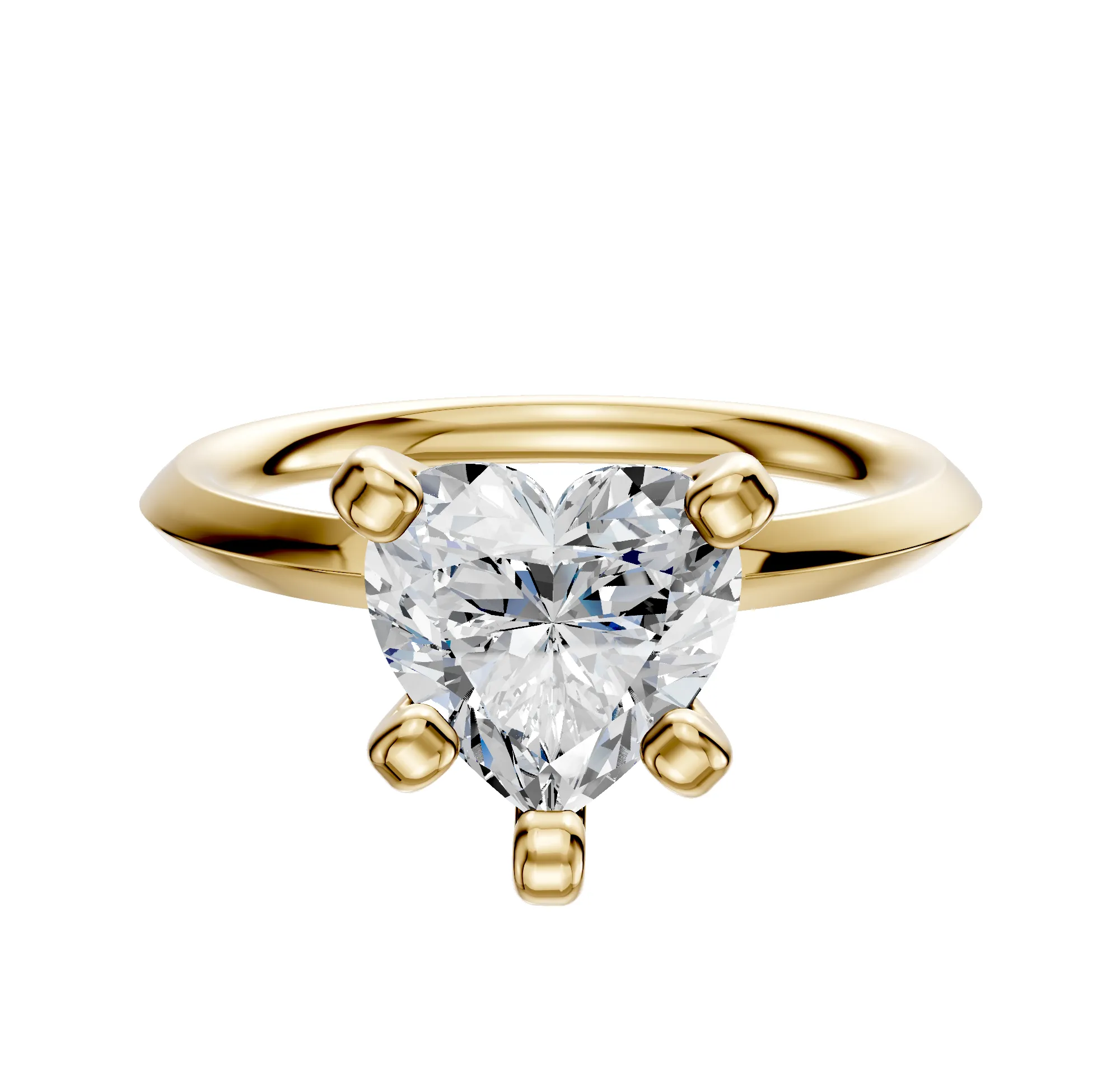 18K Yellow Gold 4 Prong Classic Knife Edge 2.0mm Engagement Ring sold by Promise By Effy