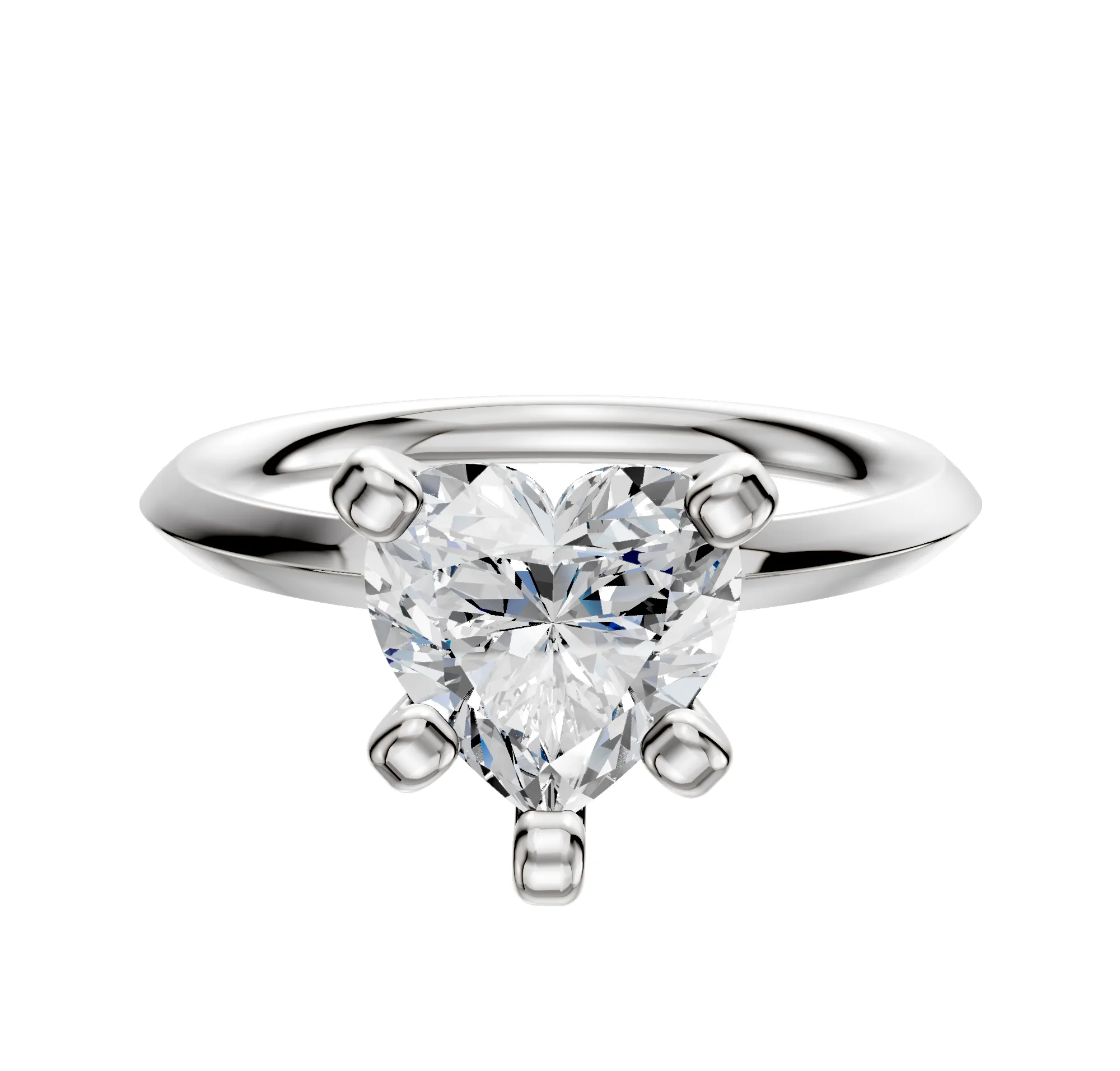 Platinum 4 Prong Classic Knife Edge 2.0mm Engagement Ring sold by Promise By Effy