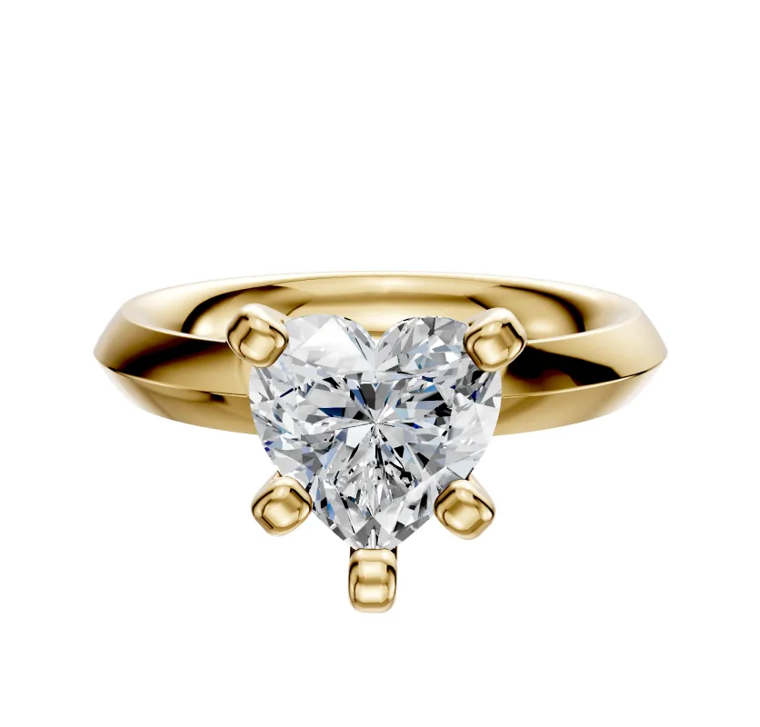 14K Yellow Gold 4 Prong Classic Knife Edge 3.0mm Engagement Ring sold by Promise By Effy