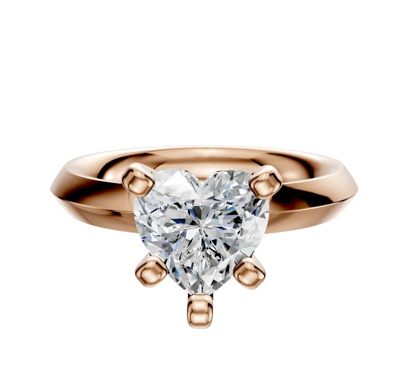 14K Rose Gold 4 Prong Classic Knife Edge 3.0mm Engagement Ring sold by Promise By Effy