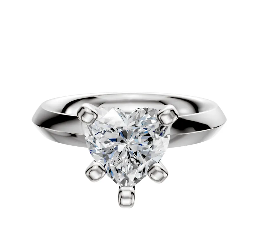 18K White Gold 4 Prong Classic Knife Edge 3.0mm Engagement Ring sold by Promise By Effy