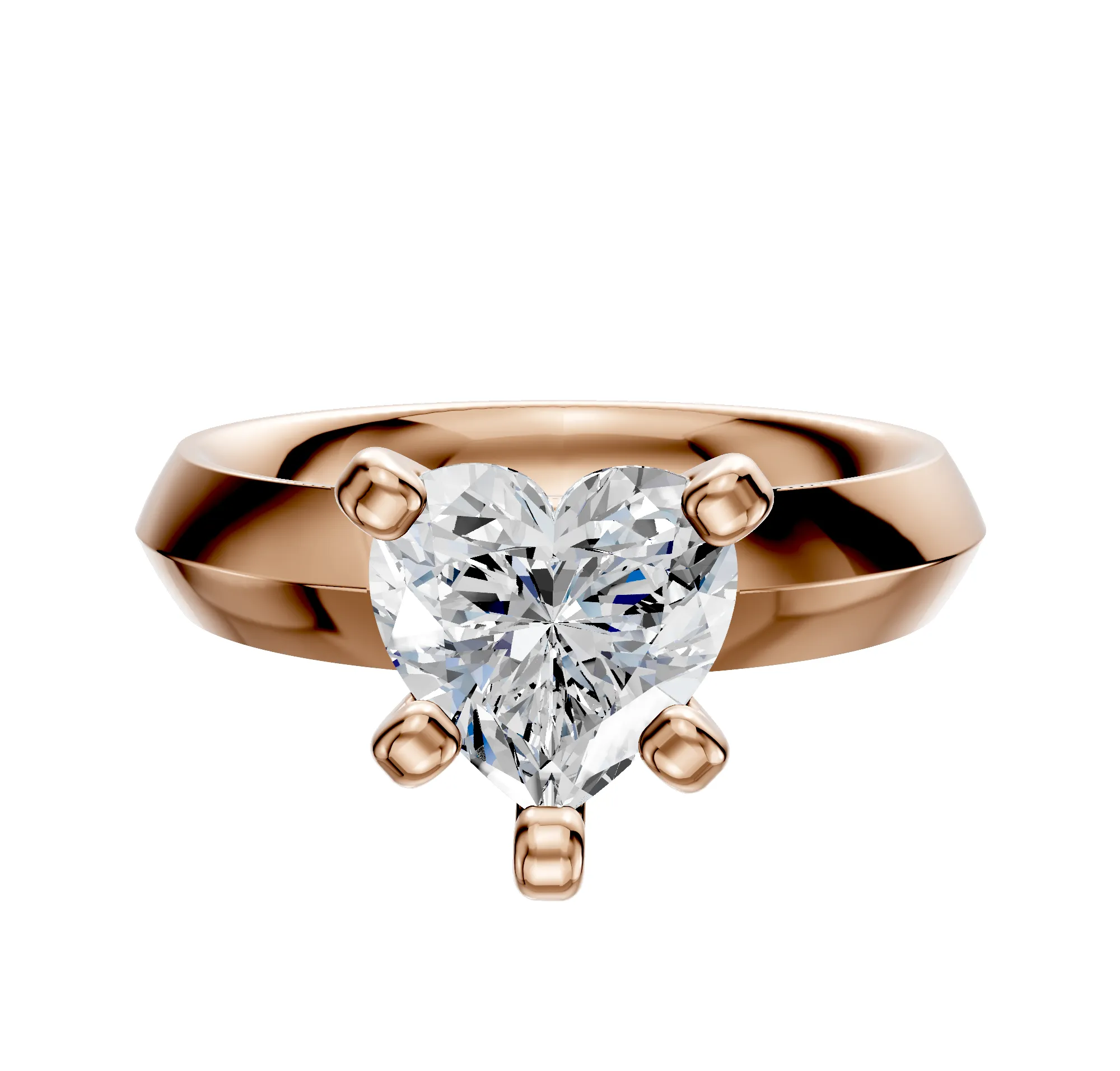 18K Rose Gold 4 Prong Classic Knife Edge 4.0mm Engagement Ring sold by Promise By Effy