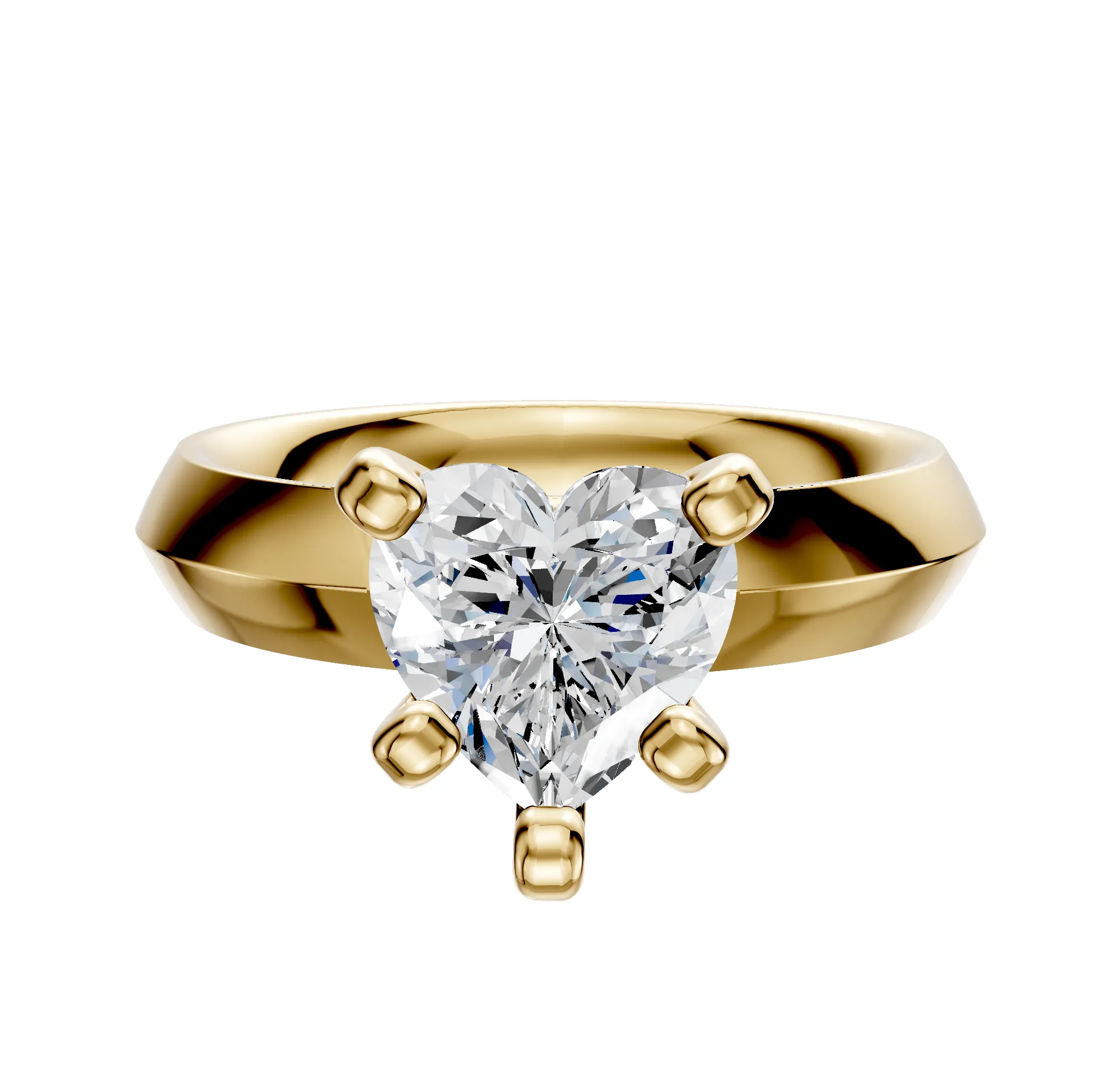 18K Yellow Gold 4 Prong Classic Knife Edge 4.0mm Engagement Ring sold by Promise By Effy