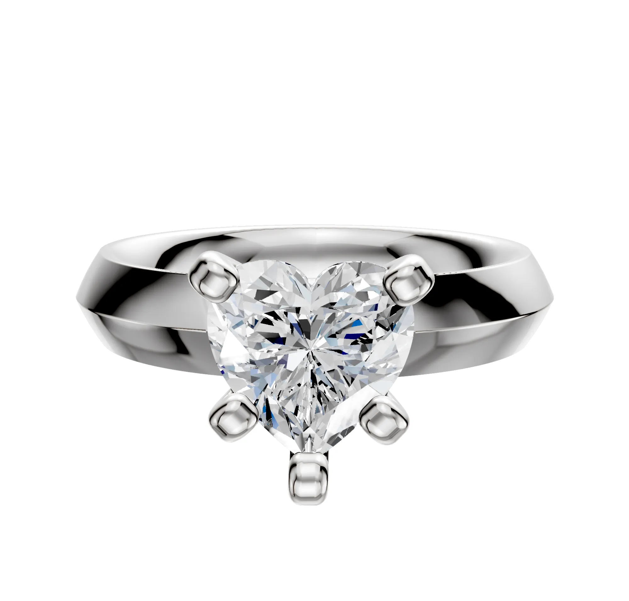 Platinum 4 Prong Classic Knife Edge 4.0mm Engagement Ring sold by Promise By Effy
