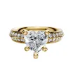 18K Yellow Gold 4 Prong Classic Knife Edge 1-Row-Pave 2.5mm Engagement Ring sold by Promise By Effy