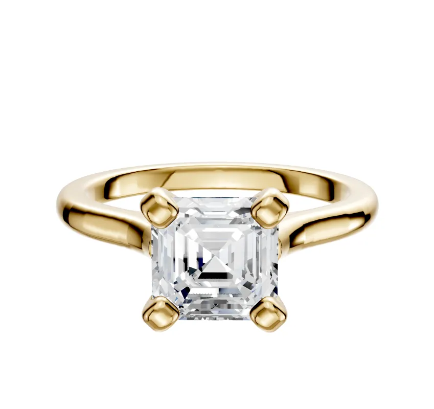 18K Yellow Gold 4 Prong Cathedral Dome 2.0mm Engagement Ring sold by Promise By Effy