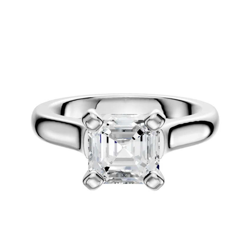 18K White Gold 4 Prong Cathedral Dome 3.0mm Engagement Ring sold by Promise By Effy