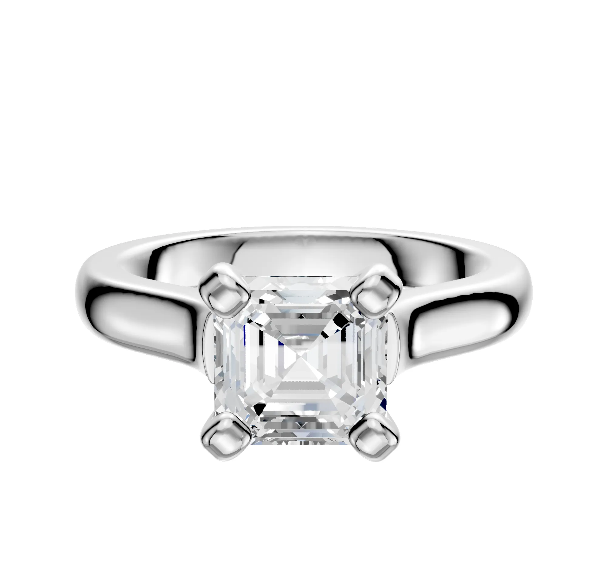 18K White Gold 4 Prong Cathedral Dome 3.0mm Engagement Ring sold by Promise By Effy