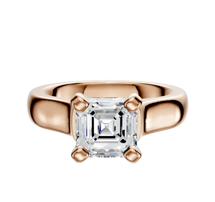 18K Rose Gold 4 Prong Cathedral Dome 4.0mm Engagement Ring sold by Promise By Effy