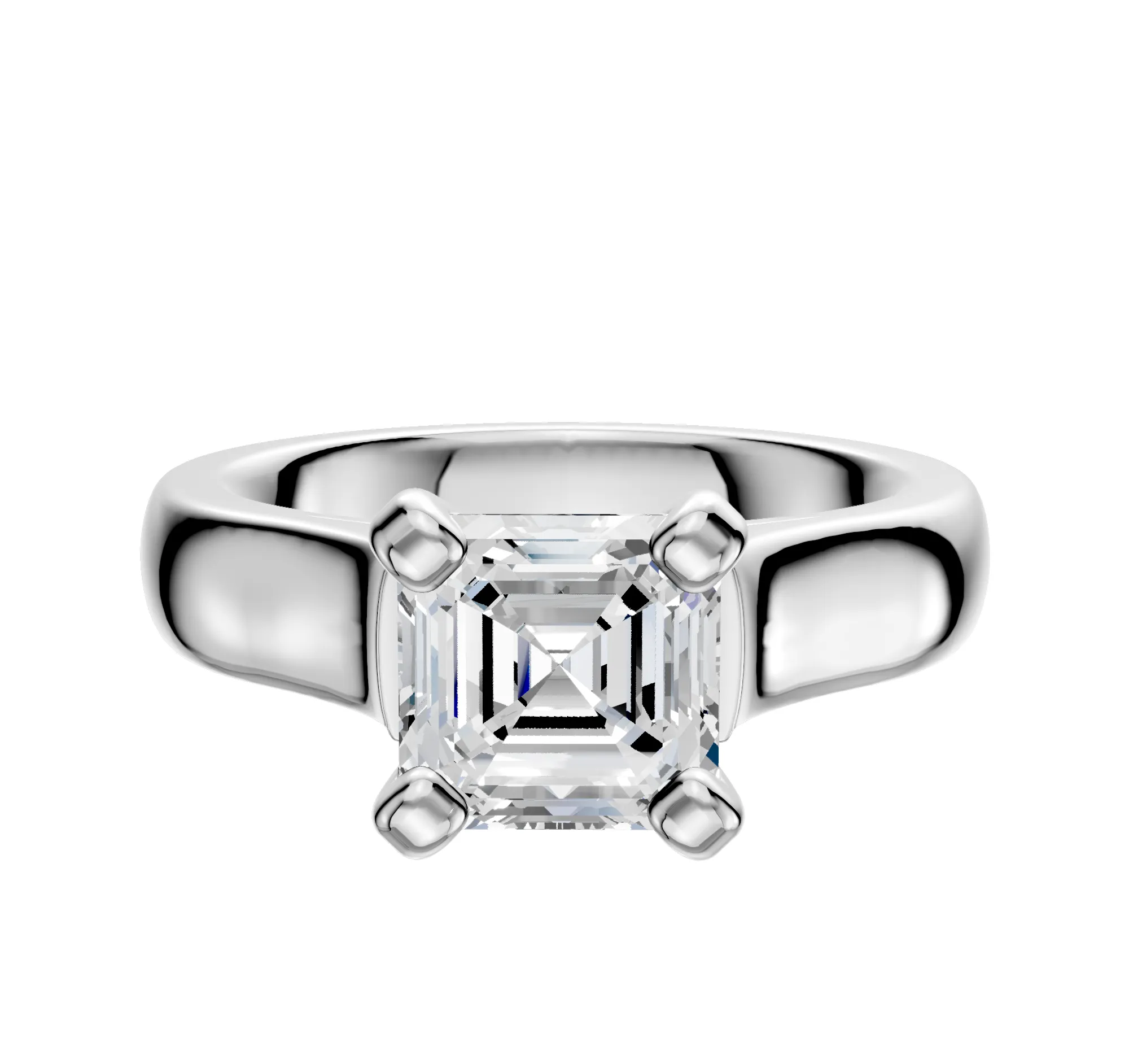 Platinum 4 Prong Cathedral Dome 4.0mm Engagement Ring sold by Promise By Effy