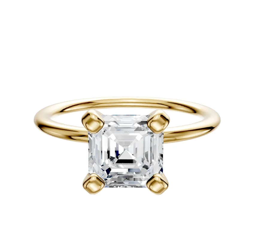 14K Yellow Gold 4 Prong Classic Dome 1.5mm Engagement Ring sold by Promise By Effy
