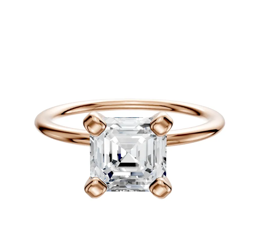 18K Rose Gold 4 Prong Classic Dome 1.5mm Engagement Ring sold by Promise By Effy