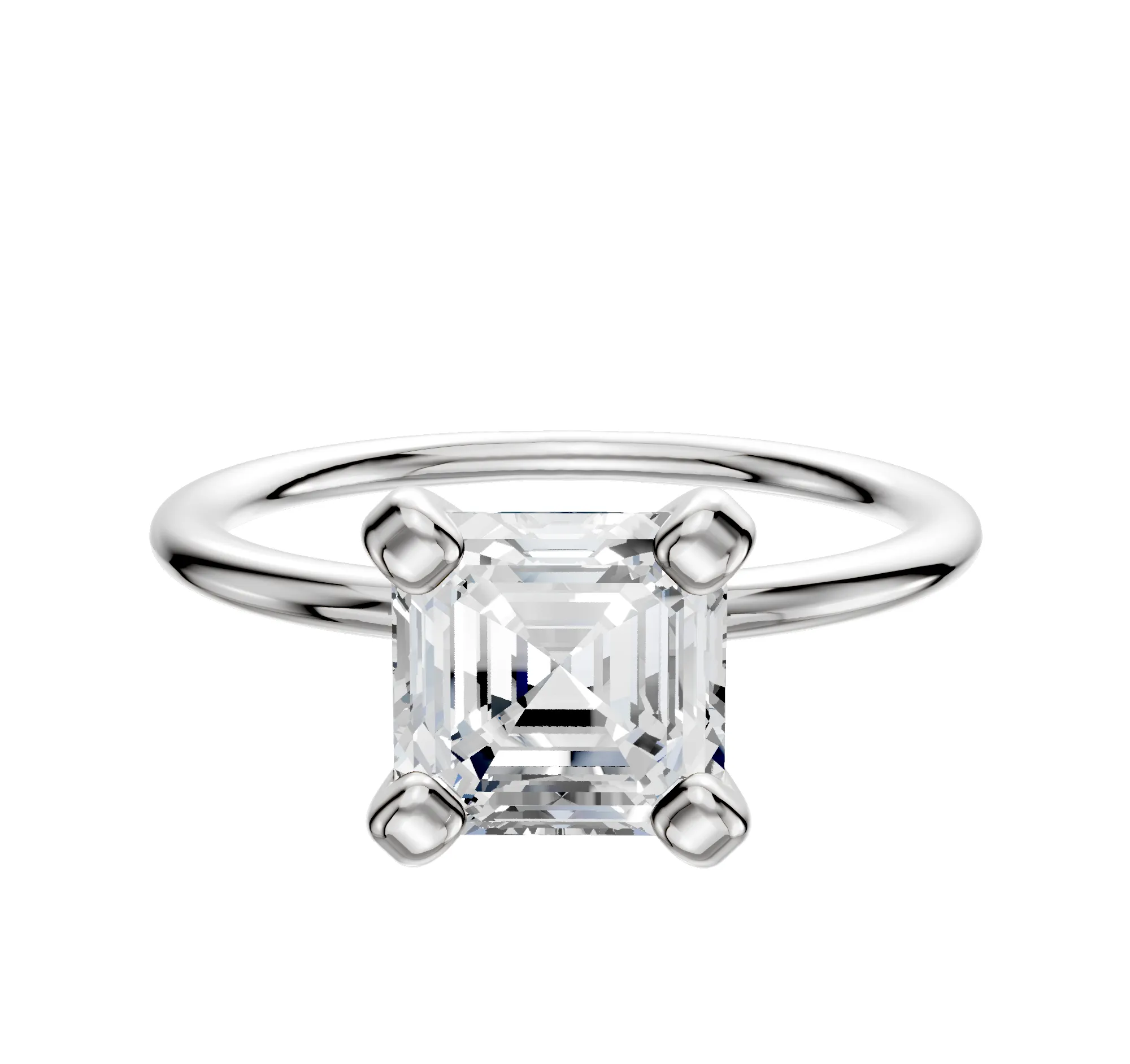 Platinum 4 Prong Classic Dome 1.5mm Engagement Ring sold by Promise By Effy