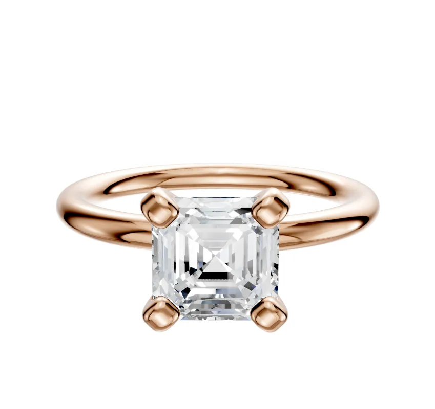 14K Rose Gold 4 Prong Classic Dome 2.0mm Engagement Ring sold by Promise By Effy
