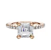 18K Rose Gold 4 Prong Classic Dome 1-Row-Pave 2.5mm Engagement Ring sold by Promise By Effy