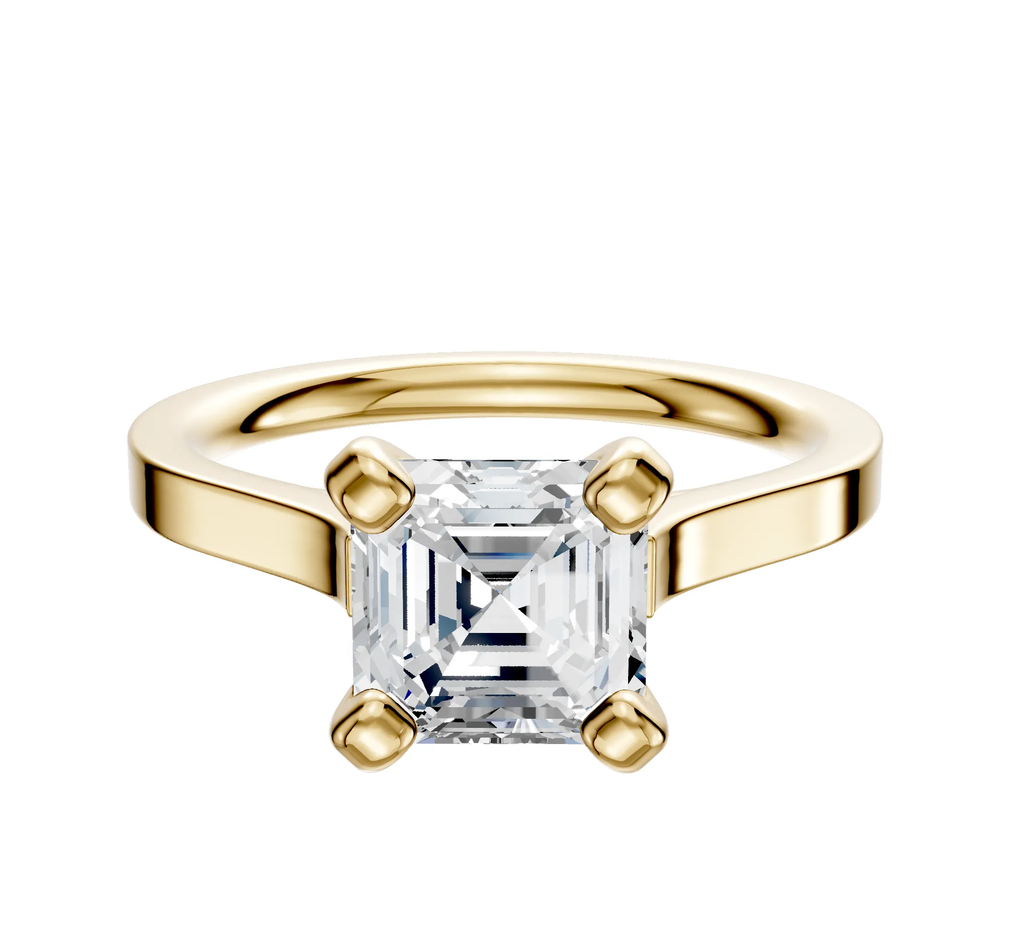 14K Yellow Gold 4 Prong Cathedral Flat 2.0mm Engagement Ring sold by Promise By Effy