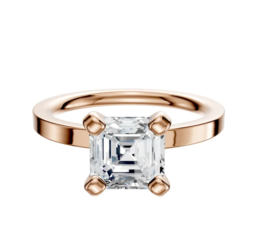 14K Rose Gold 4 Prong Classic Flat 2.0mm Engagement Ring sold by Promise By Effy