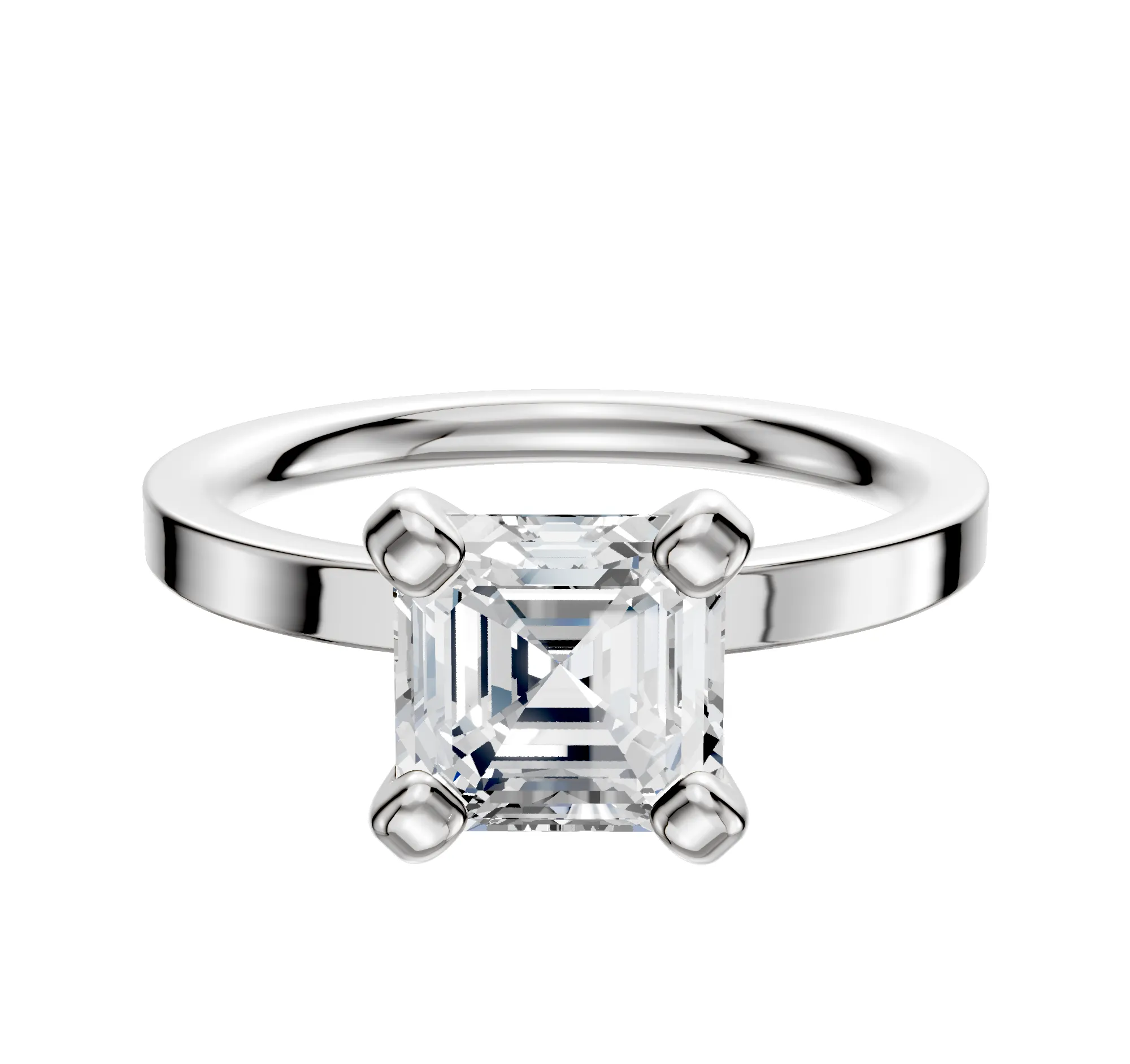 Platinum 4 Prong Classic Flat 2.0mm Engagement Ring sold by Promise By Effy