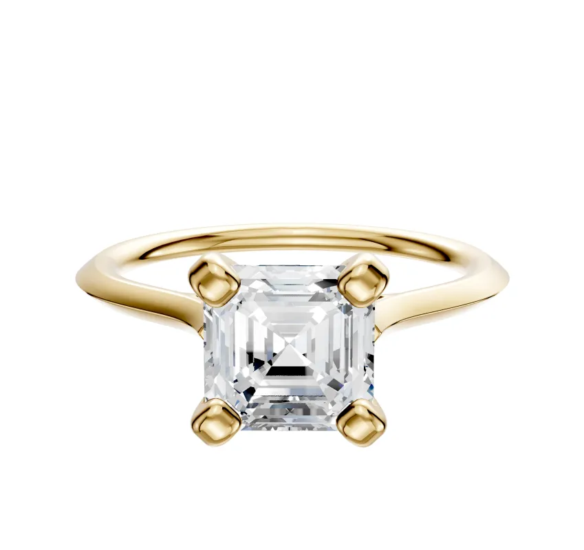 18K Yellow Gold 4 Prong Cathedral Knife Edge 1.5mm Engagement Ring sold by Promise By Effy