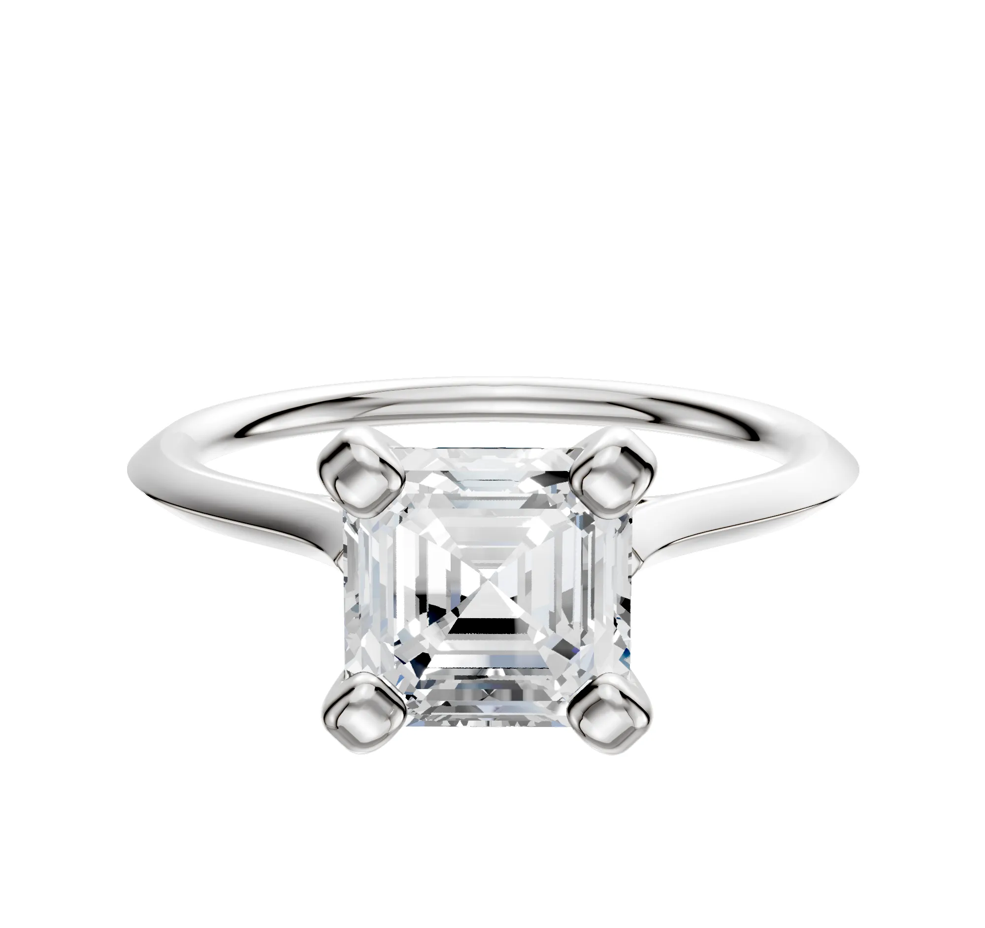 Platinum 4 Prong Cathedral Knife Edge 1.5mm Engagement Ring sold by Promise By Effy