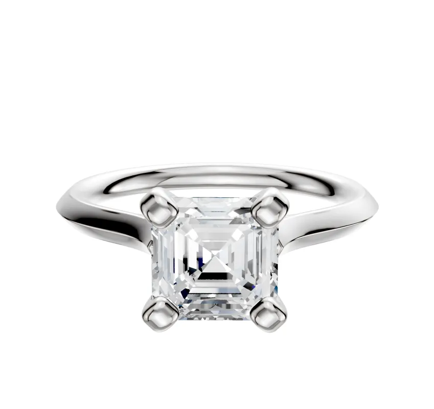 14K White Gold 4 Prong Cathedral Knife Edge 2.0mm Engagement Ring sold by Promise By Effy