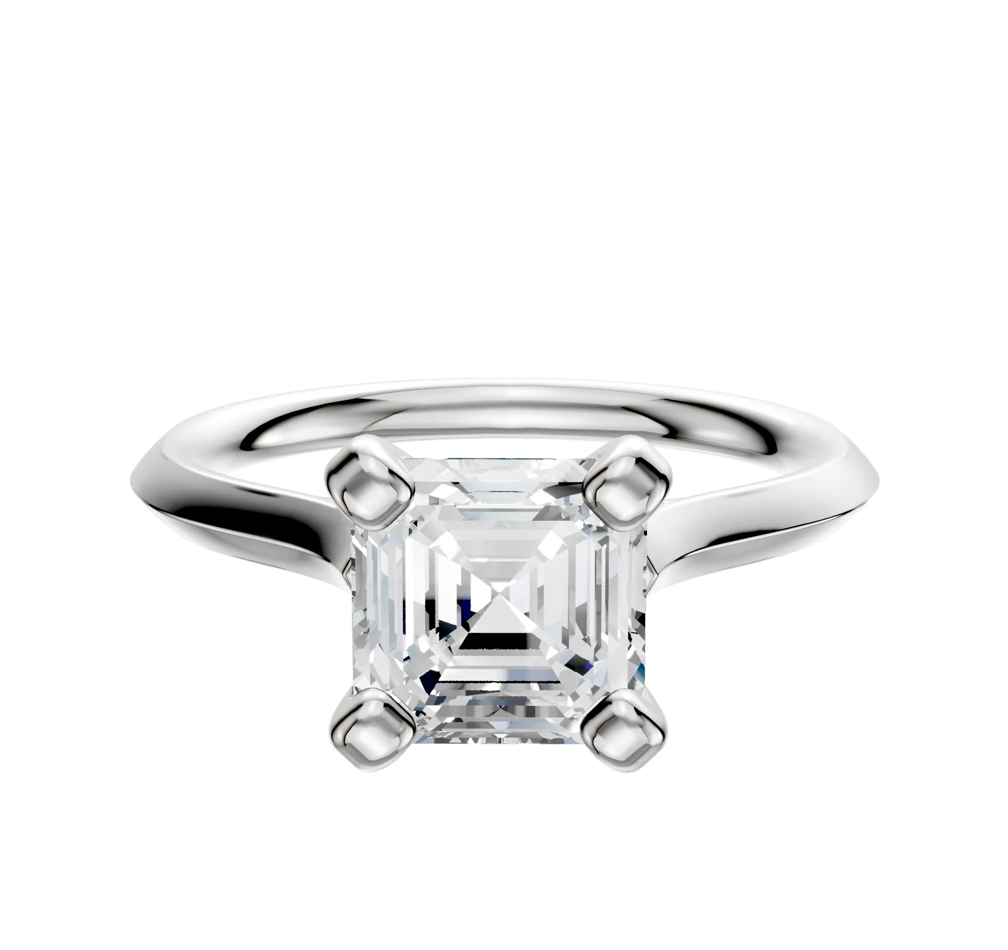 Platinum 4 Prong Cathedral Knife Edge 2.0mm Engagement Ring sold by Promise By Effy