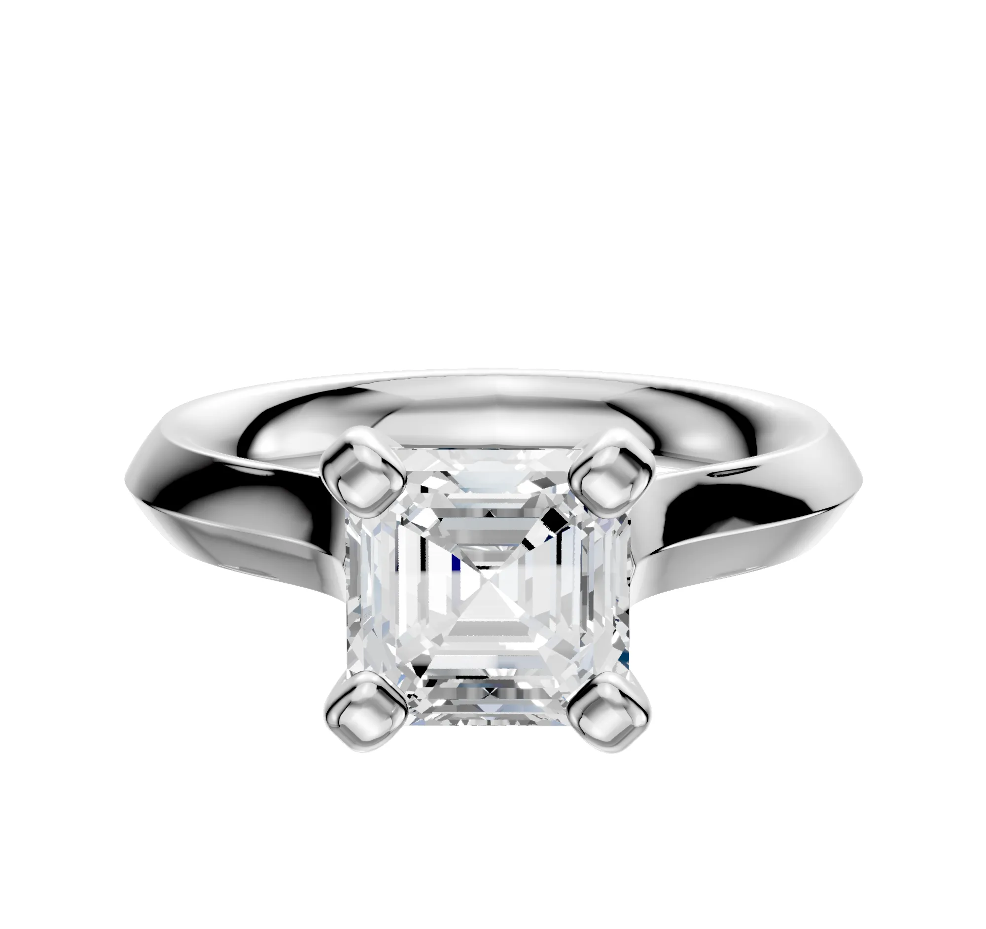 18K White Gold 4 Prong Cathedral Knife Edge 3.0mm Engagement Ring sold by Promise By Effy