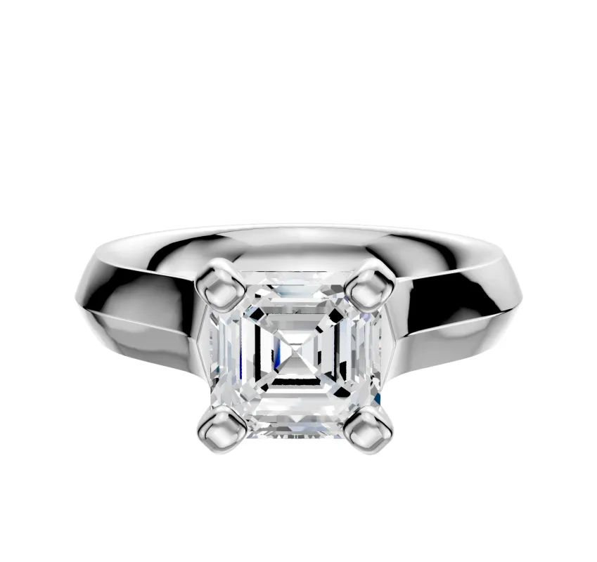 Platinum 4 Prong Cathedral Knife Edge 4.0mm Engagement Ring sold by Promise By Effy