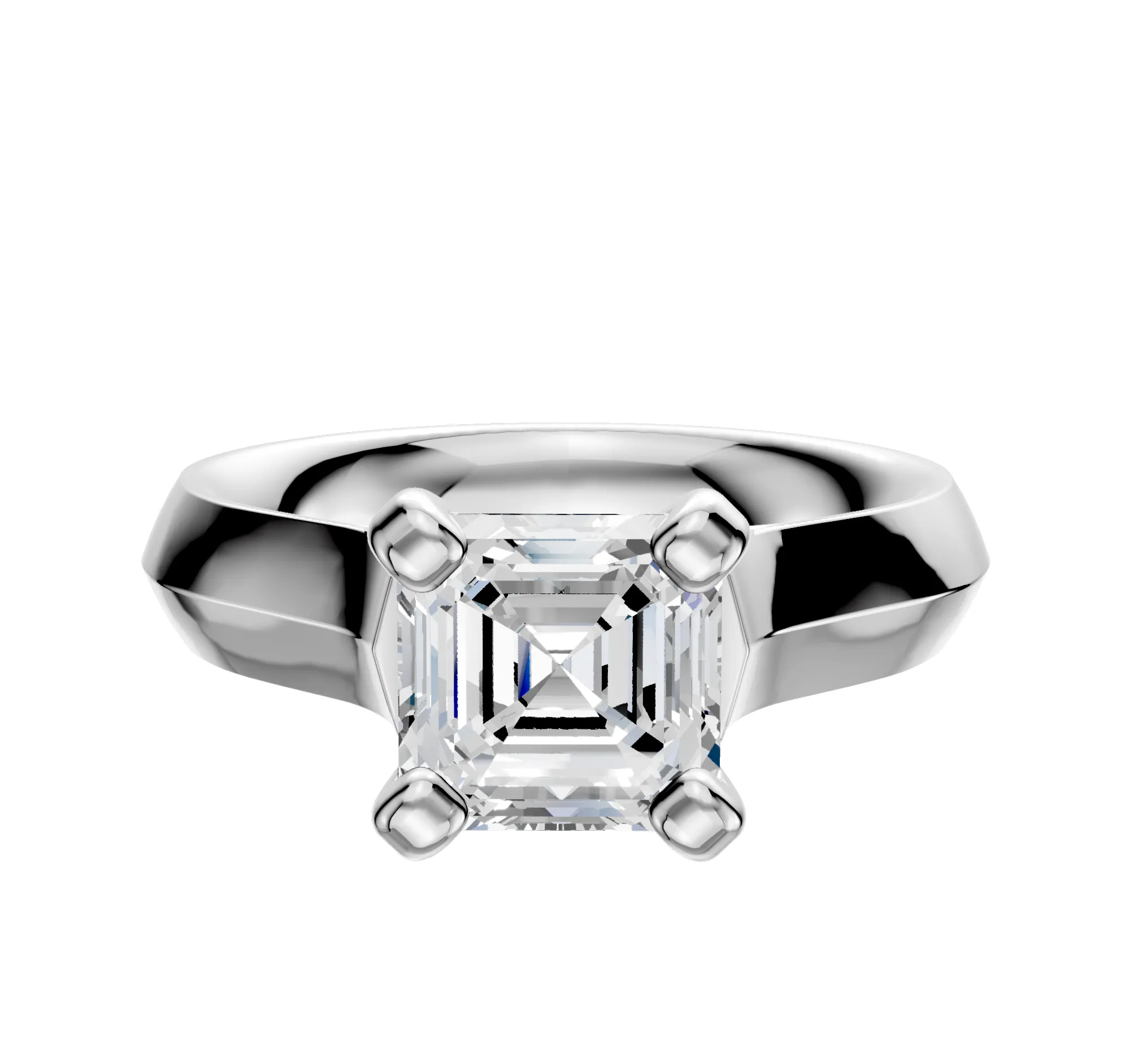 Platinum 4 Prong Cathedral Knife Edge 4.0mm Engagement Ring sold by Promise By Effy