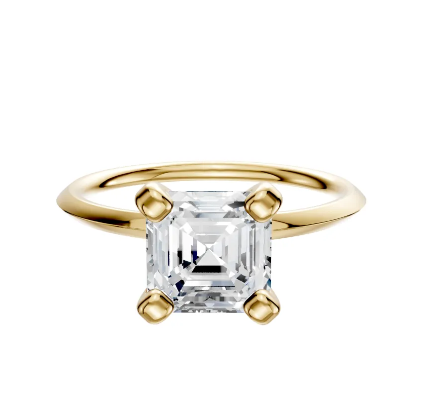 14K Yellow Gold 4 Prong Classic Knife Edge 1.5mm Engagement Ring sold by Promise By Effy