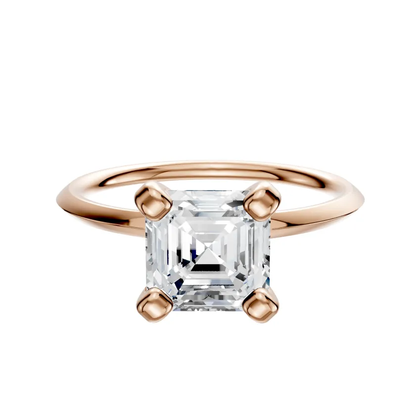 14K Rose Gold 4 Prong Classic Knife Edge 1.5mm Engagement Ring sold by Promise By Effy