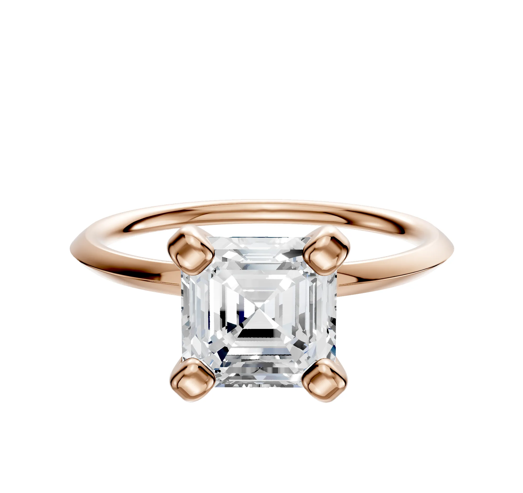 18K Rose Gold 4 Prong Classic Knife Edge 1.5mm Engagement Ring sold by Promise By Effy