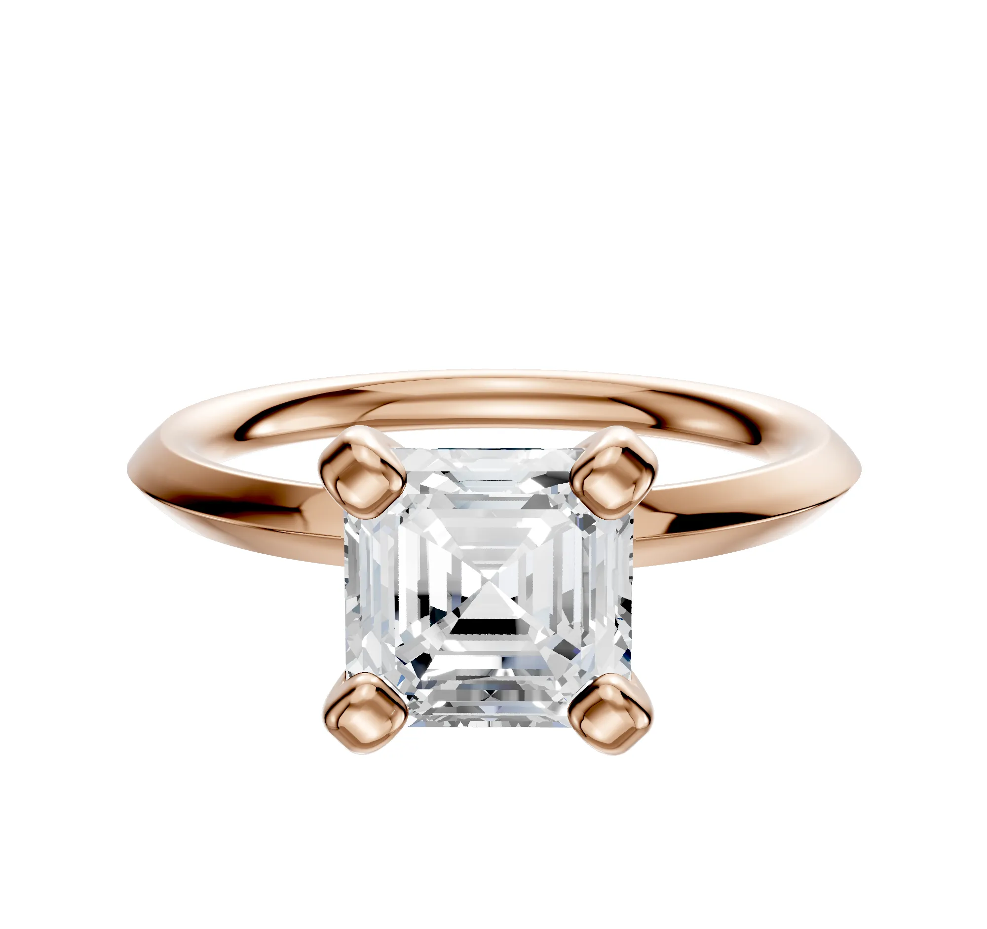 14K Rose Gold 4 Prong Classic Knife Edge 2.0mm Engagement Ring sold by Promise By Effy