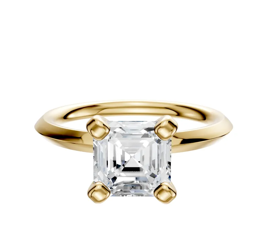 18K Yellow Gold 4 Prong Classic Knife Edge 2.0mm Engagement Ring sold by Promise By Effy