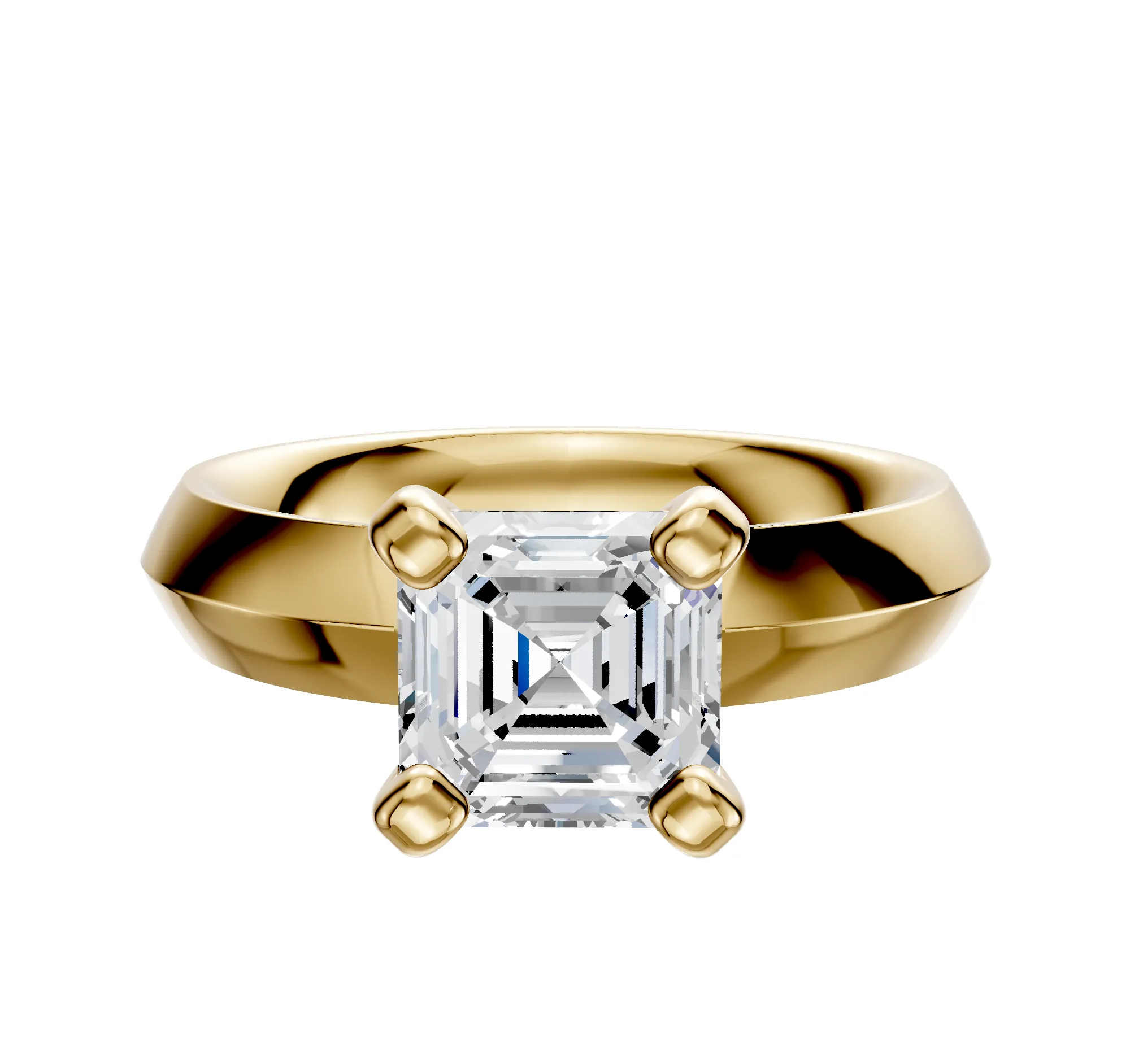 18K Yellow Gold 4 Prong Classic Knife Edge 4.0mm Engagement Ring sold by Promise By Effy