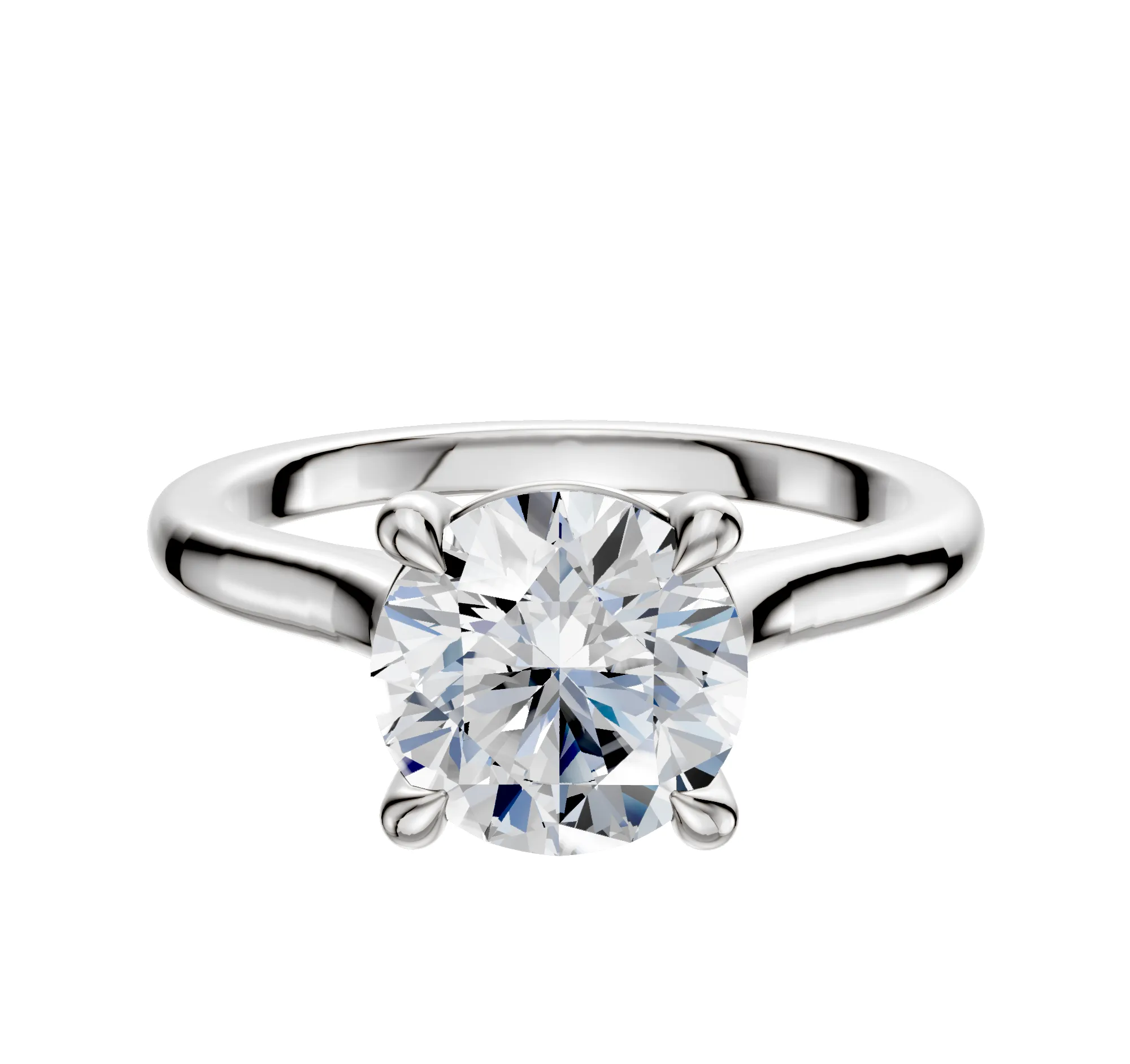 Platinum 4 Prong Basket Cathedral Dome 2.0mm Engagement Ring sold by Promise By Effy