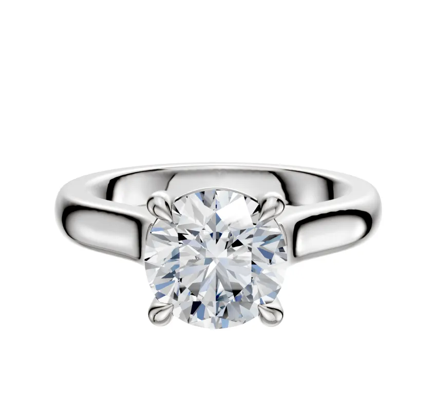 Platinum 4 Prong Basket Cathedral Dome 3.0mm Engagement Ring sold by Promise By Effy