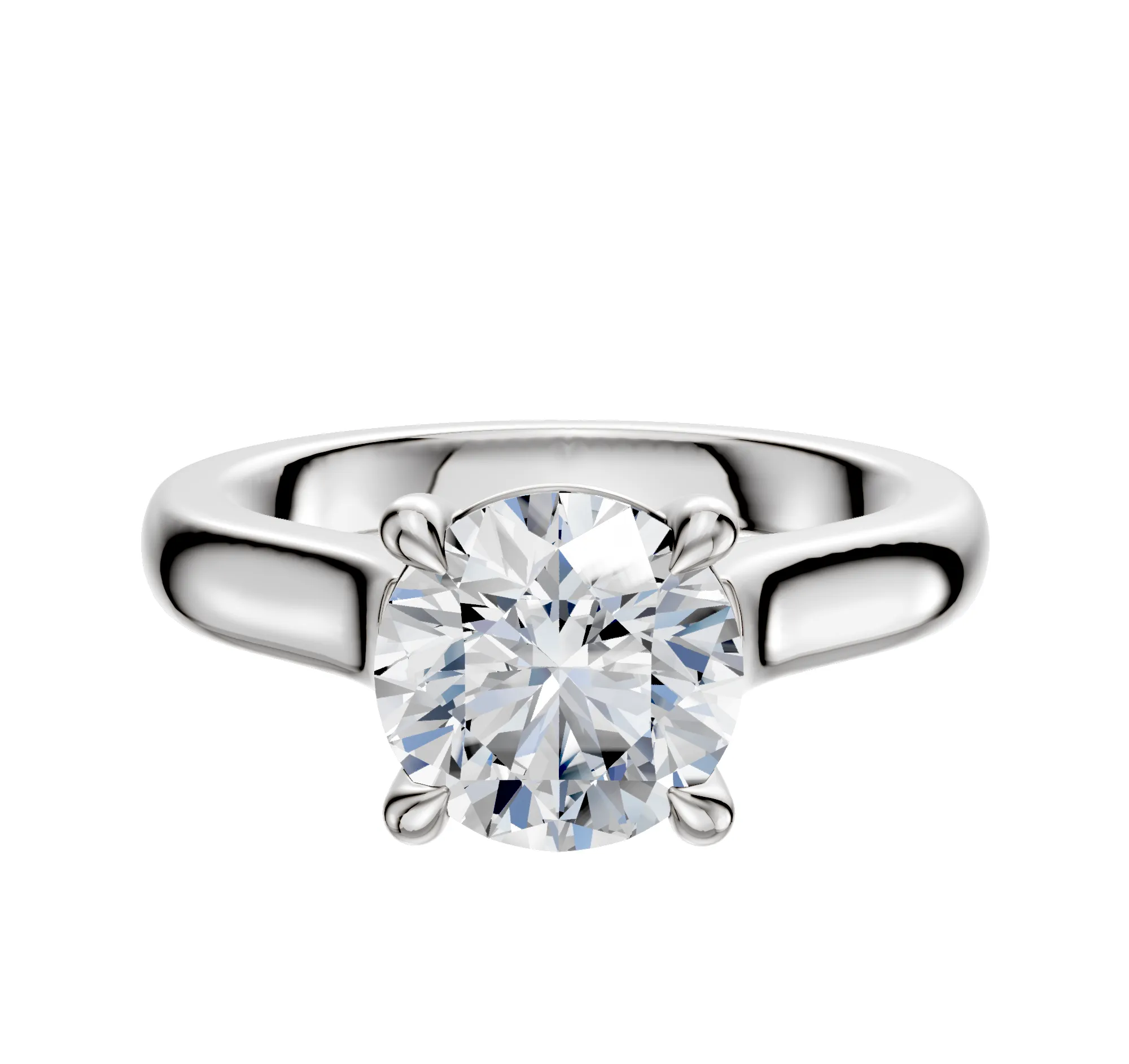 Platinum 4 Prong Basket Cathedral Dome 3.0mm Engagement Ring sold by Promise By Effy
