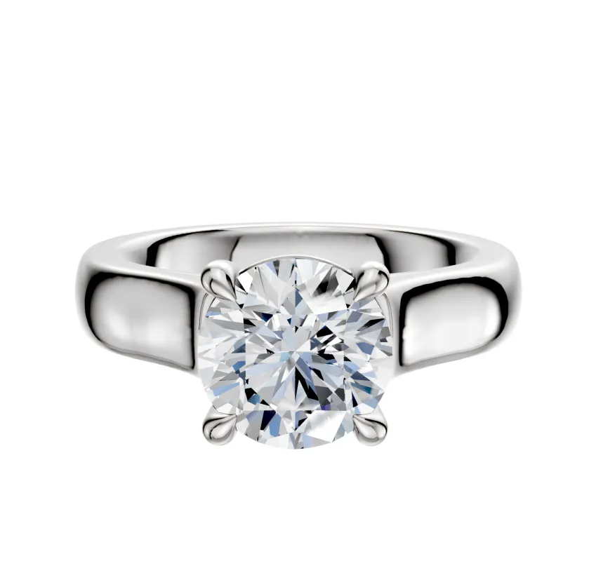 Platinum 4 Prong Basket Cathedral Dome 4.0mm Engagement Ring sold by Promise By Effy