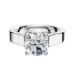 14K White Gold 4 Prong Basket Cathedral Flat 4.0mm Engagement Ring sold by Promise By Effy