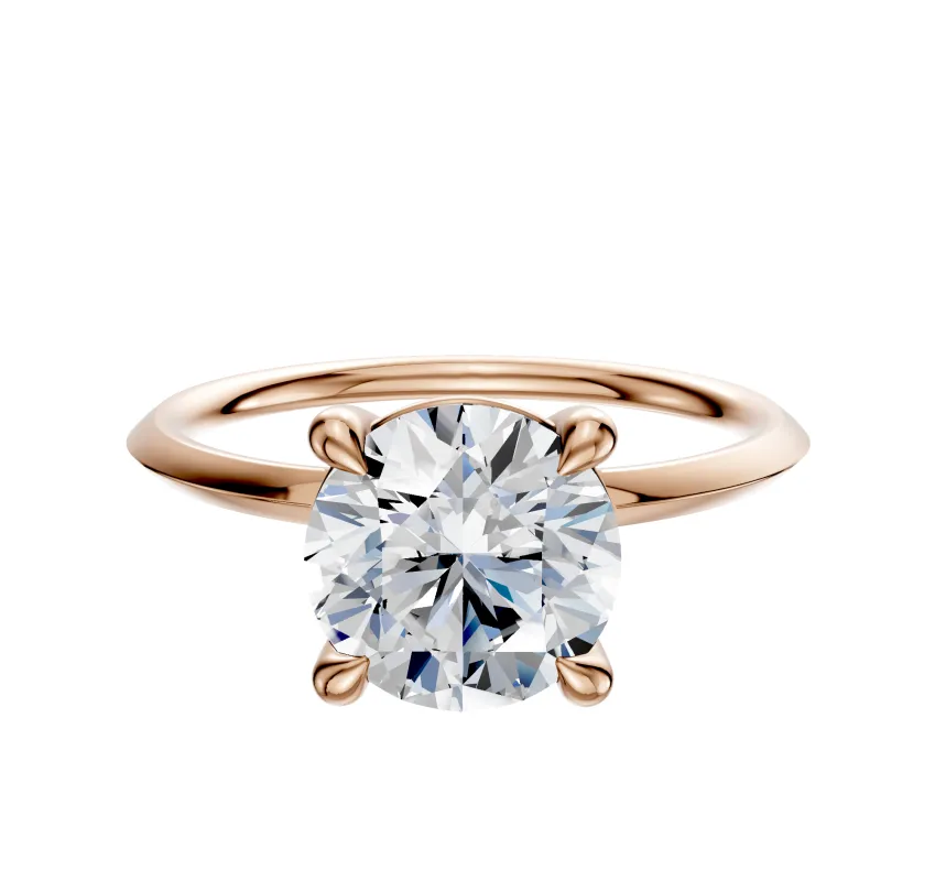 14K Rose Gold 4 Prong Basket Classic Knife Edge 1.5mm Engagement Ring sold by Promise By Effy