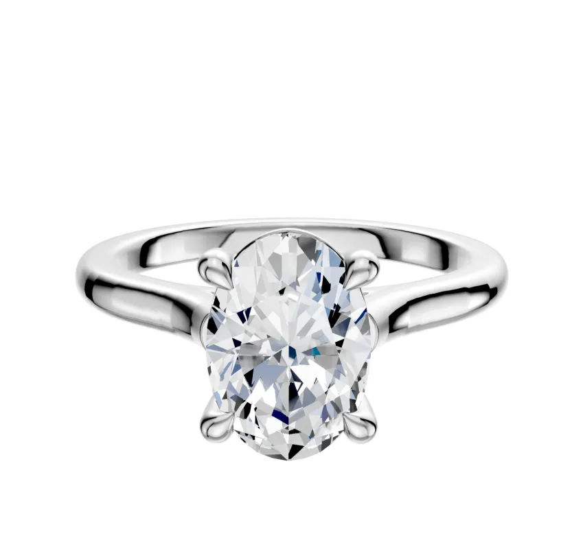 Platinum 4 Prong Basket Cathedral Dome 2.0mm Engagement Ring sold by Promise By Effy