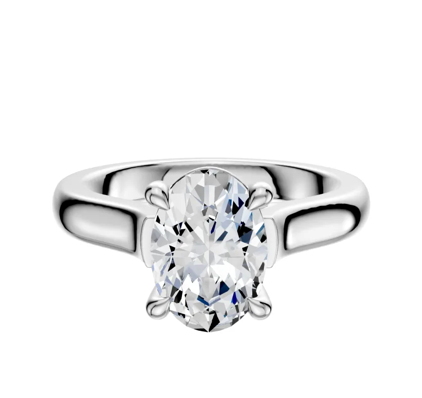 Platinum 4 Prong Basket Cathedral Dome 3.0mm Engagement Ring sold by Promise By Effy