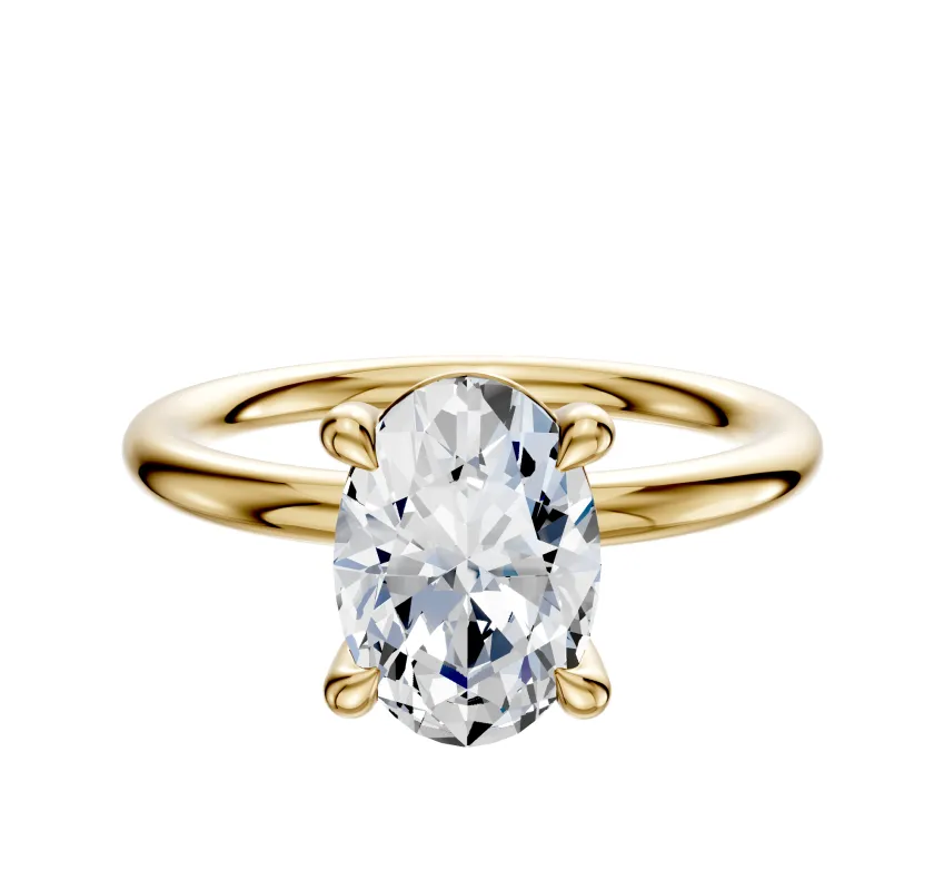 18K Yellow Gold 4 Prong Basket Classic Dome 2.0mm Engagement Ring sold by Promise By Effy